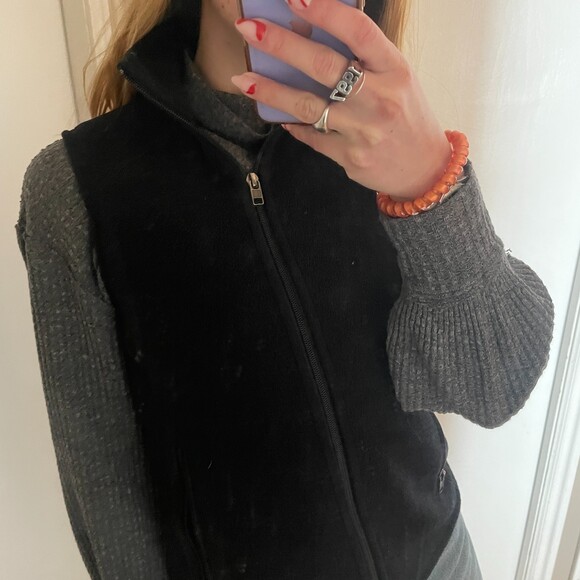 Patagonia Fleece Zip up Sweater Vest Black X-Small - Picture 5 of 7